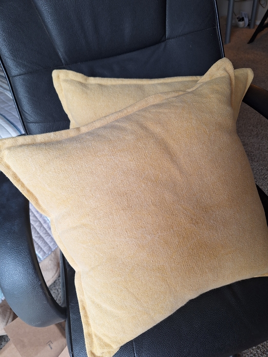 Other - Two Yellow Decorative Throw Pillows Slub 16x16in Excellent Condition